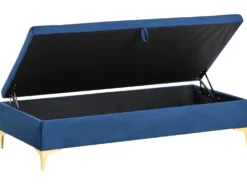 Puf med opbevaring ABERDEEN Velour Navy Blå