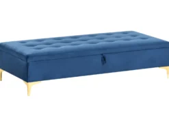 Puf med opbevaring ABERDEEN Velour Navy Blå