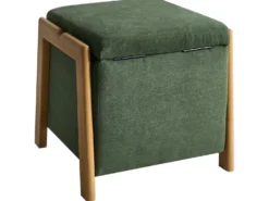 Puf med opbevaring EDLAND 45 cm 43 cm Grøn
