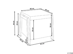 Puf med opbevaring EDLAND 45 cm 43 cm Sort