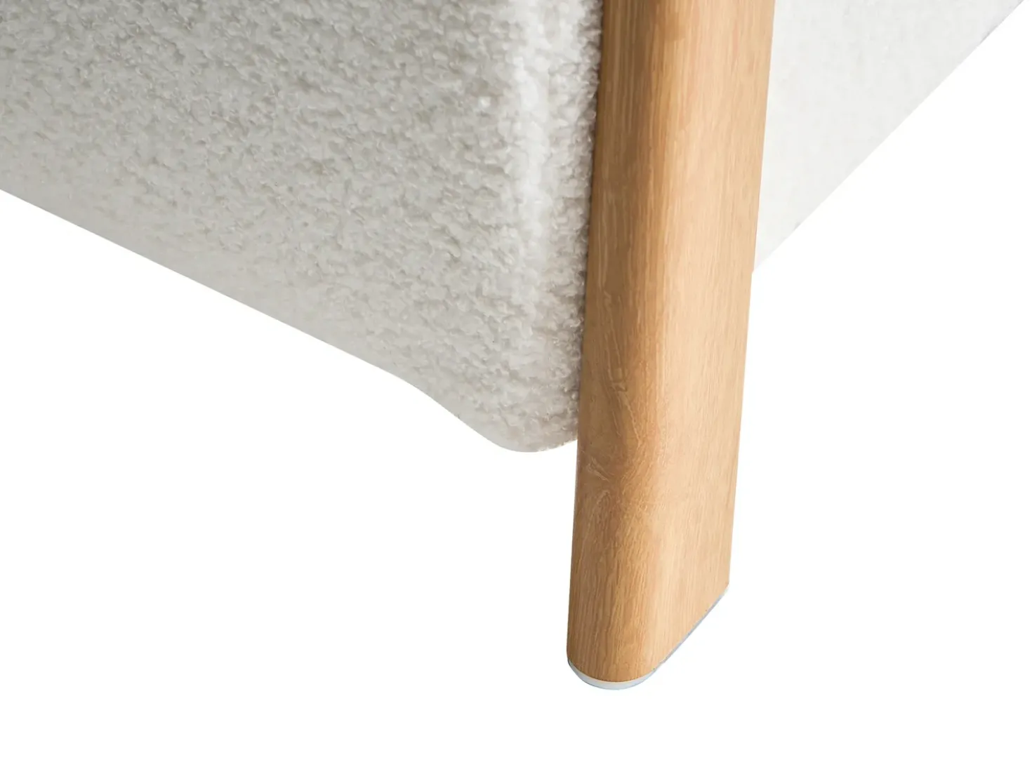 Puf med opbevaring EDLAND Boucle 45 cm 43 cm Hvid