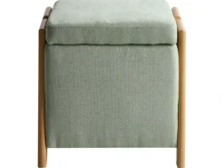 Puf med opbevaring EDLAND 45 cm 43 cm Lysegrøn