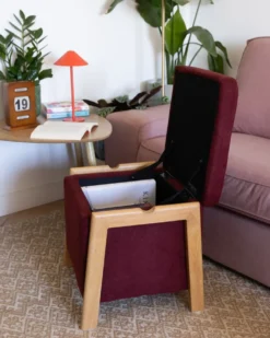 Puf med opbevaring EDLAND 45 cm 43 cm Bordeaux
