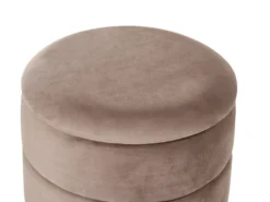 Puf med opbevaring ELGIN Velour Brungrå