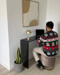 Puf med opbevaring ELGIN Velour Brungrå