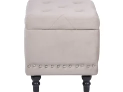 Puf med opbevaring LORETTO Velour Beige