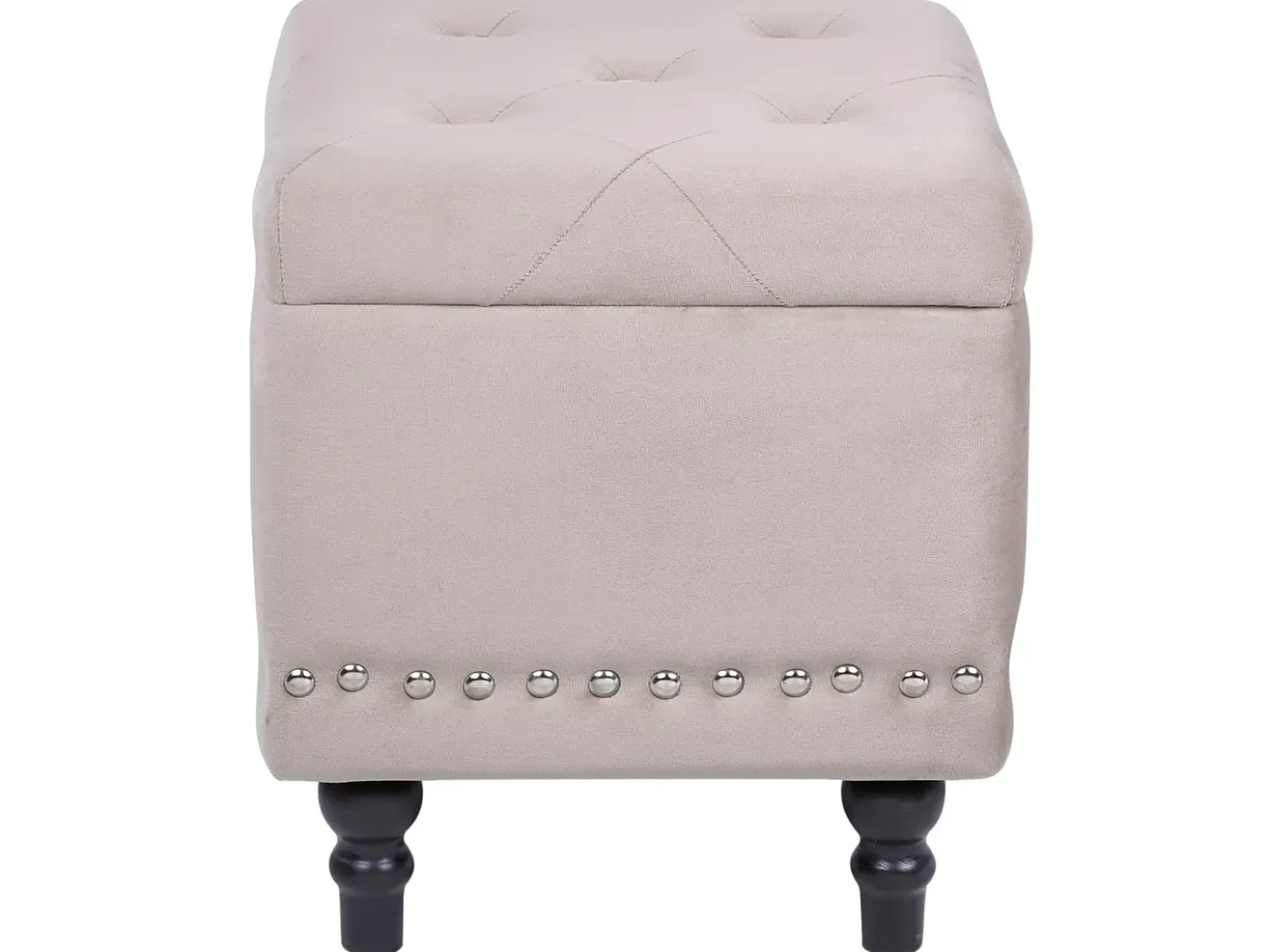 Puf med opbevaring LORETTO Velour Beige