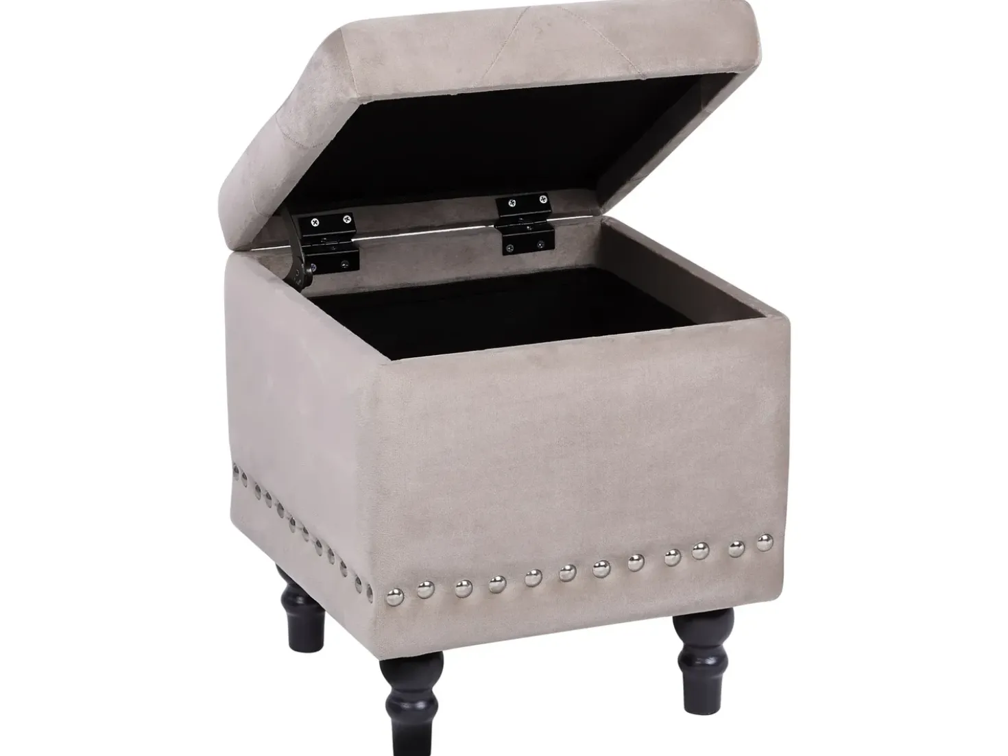 Puf med opbevaring LORETTO Velour Beige
