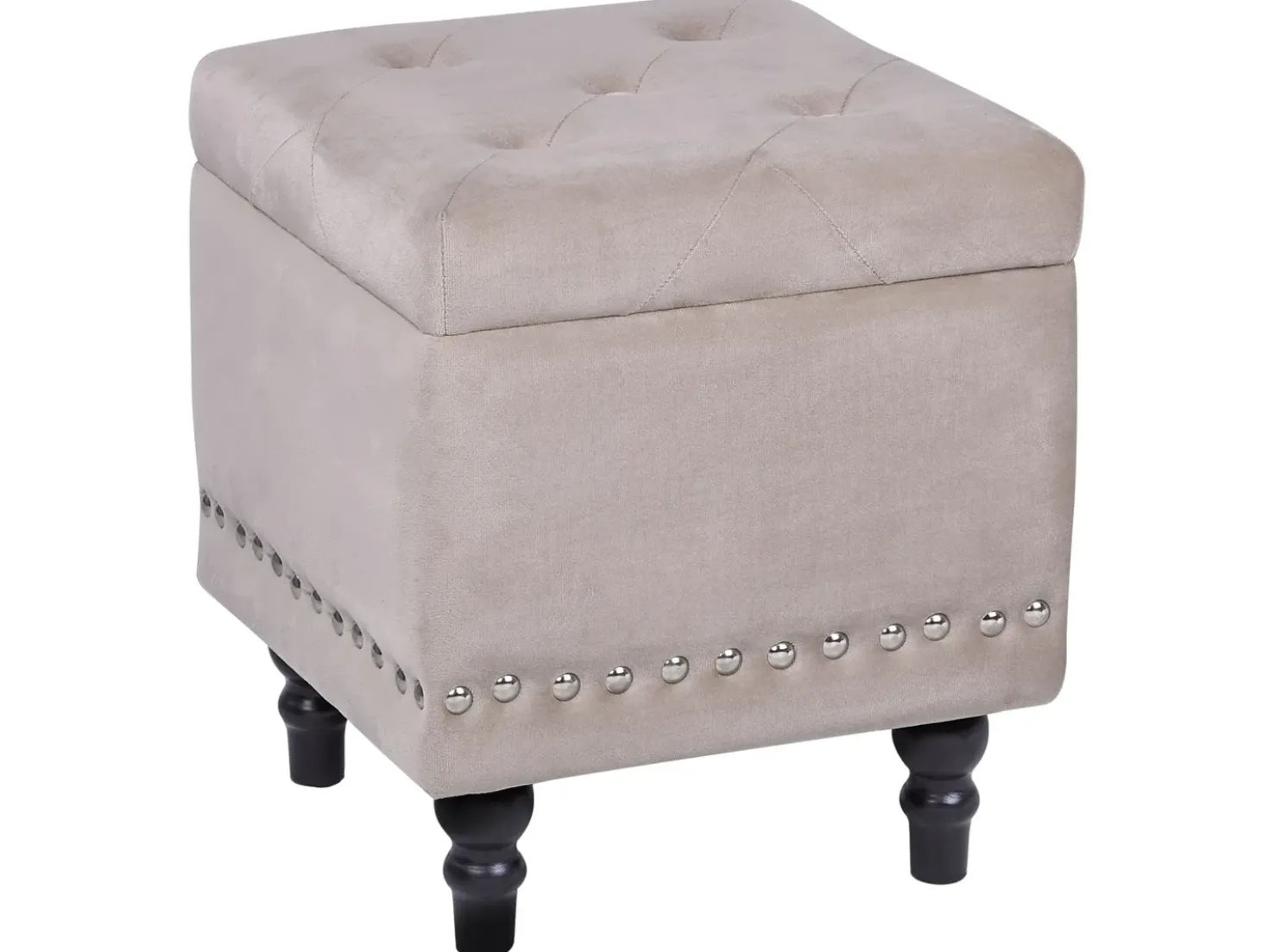 Puf med opbevaring LORETTO Velour Beige