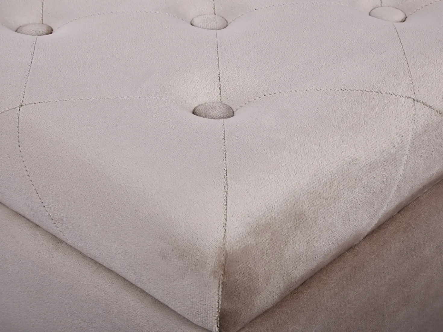 Puf med opbevaring LORETTO Velour Beige