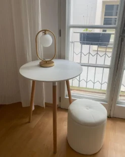 Puf med opbevaring MARYLAND Kunstlæder Hvid