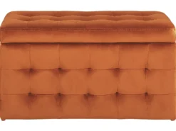 Puf med opbevaring MICHIGAN Velour Orange