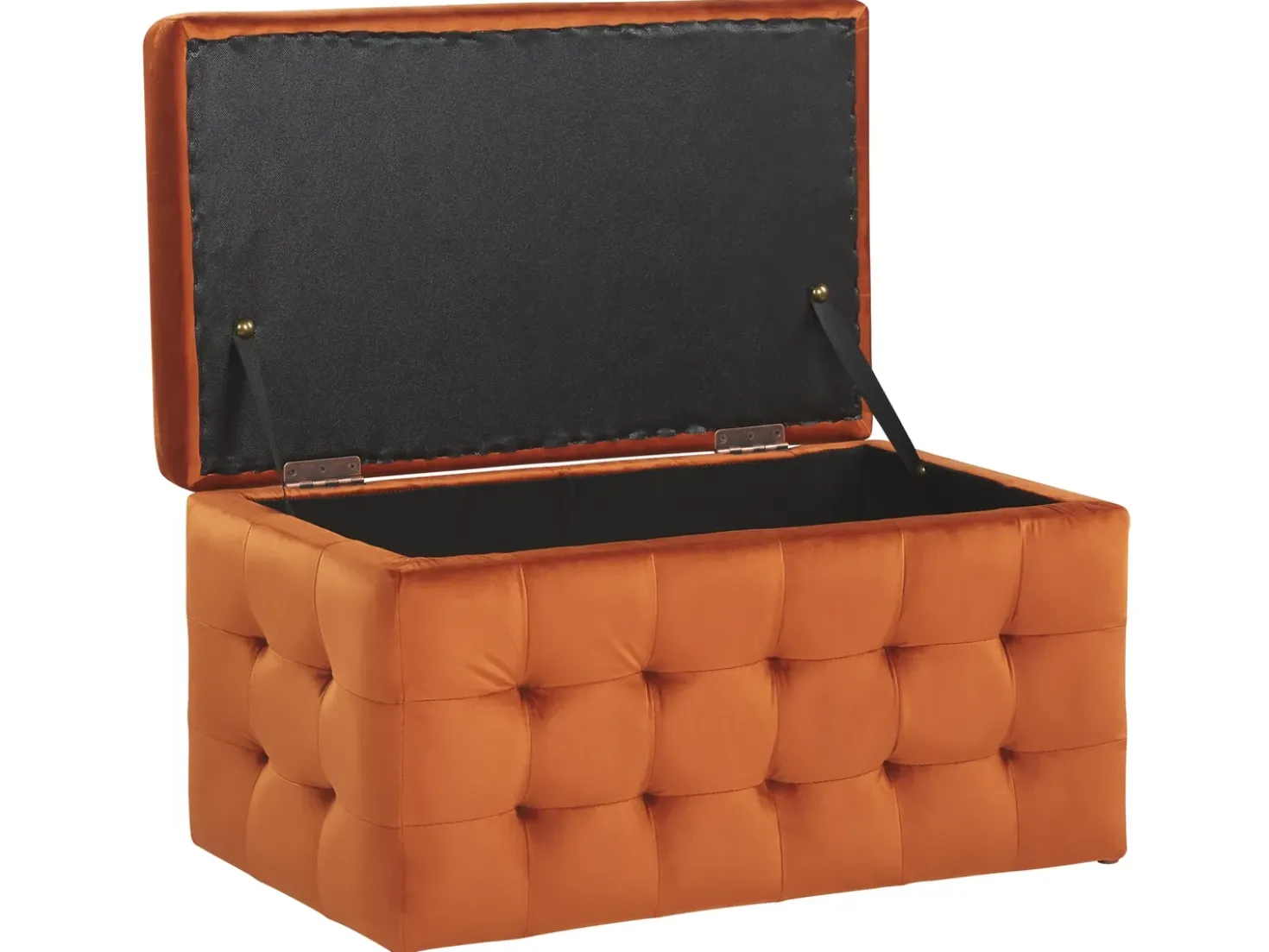 Puf med opbevaring MICHIGAN Velour Orange