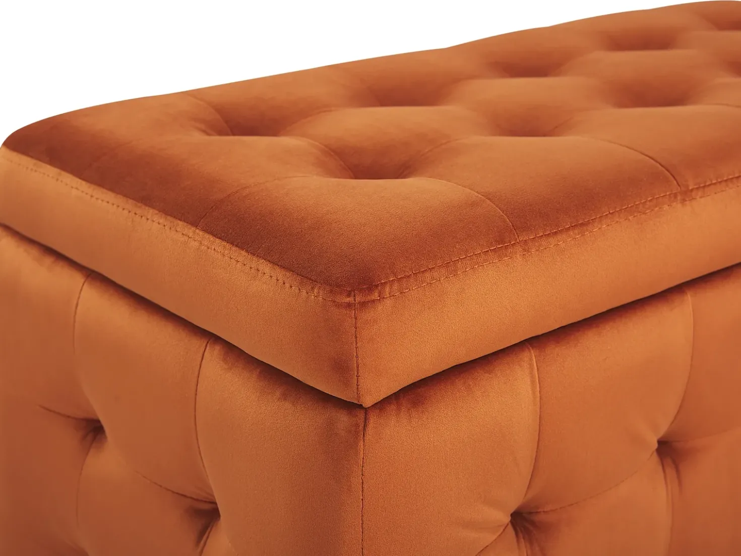 Puf med opbevaring MICHIGAN Velour Orange