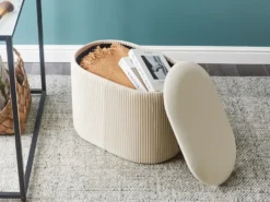 Puf med opbevaring RICHLAND Velour Lys Beige