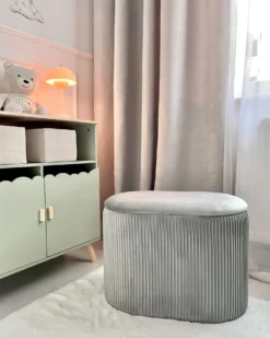 Puf med opbevaring RICHLAND Velour Lysegrå