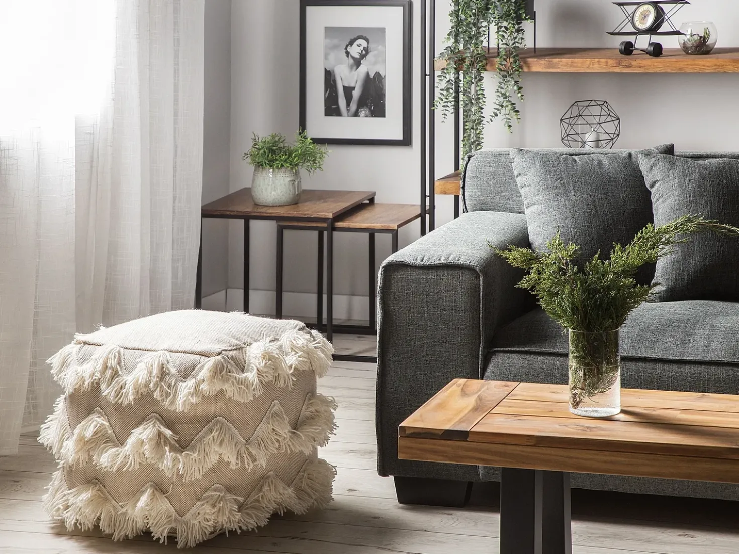 Puf NASHIK Bomuld Beige