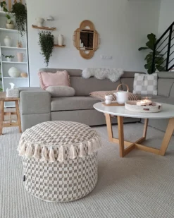 Puf PIRAK Bomuld Lys Beige