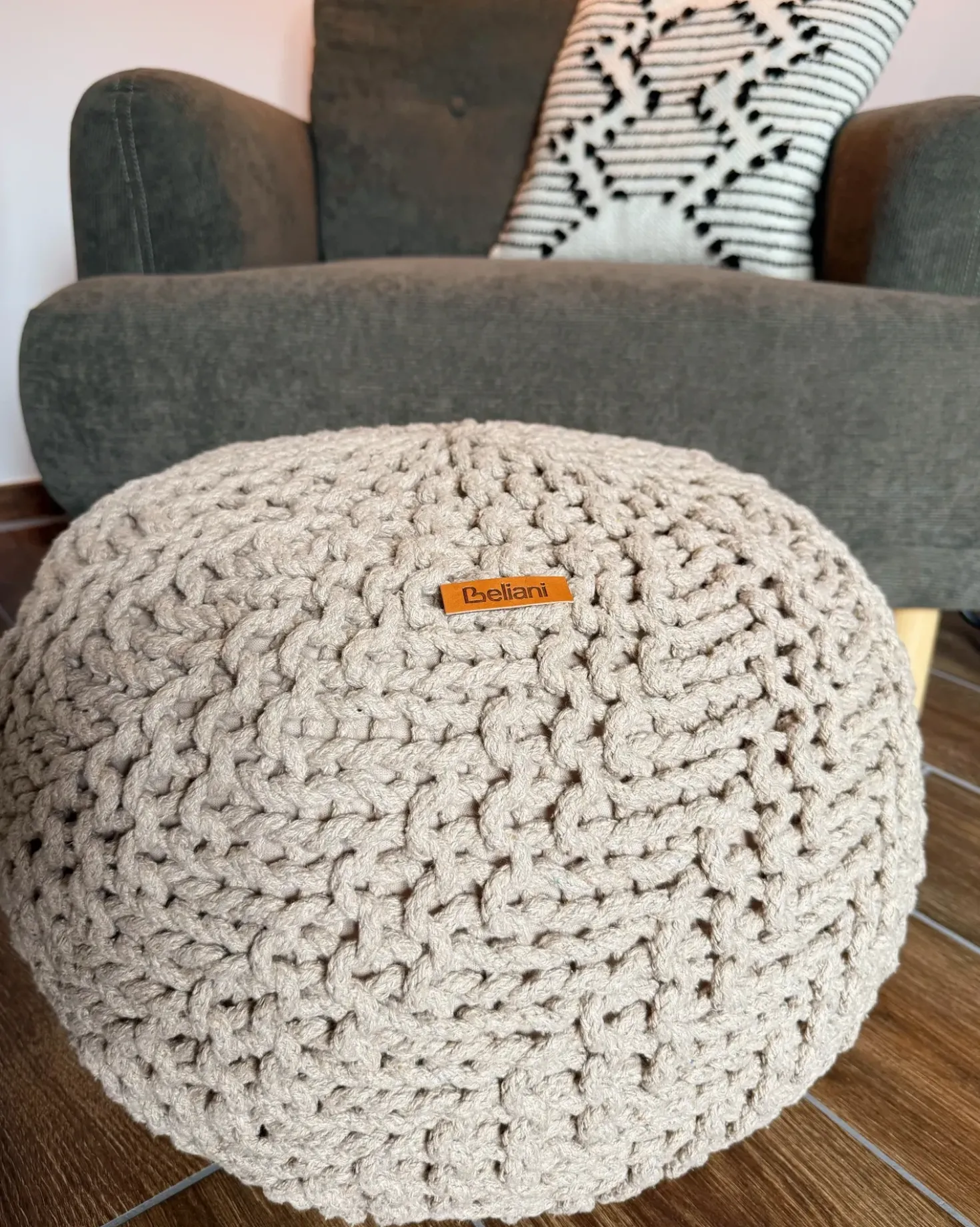 Puf PRIENE Bomuld Beige