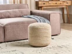 Puf RESAFA Jute Hvid Beige