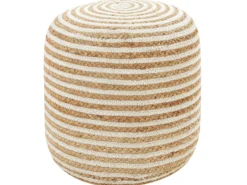 Puf RESAFA Jute Hvid Beige