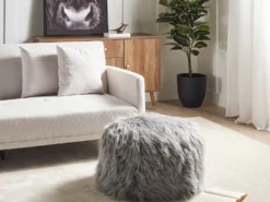 Puf TUKKI Kunstig pels Grå