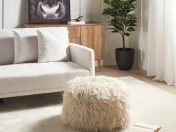 Puf TUKKI Kunstig pels Lys Beige