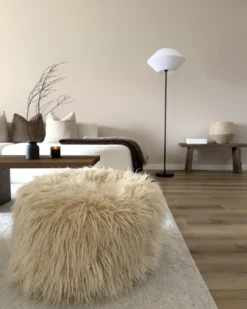 Puf TUKKI Kunstig pels Lys Beige