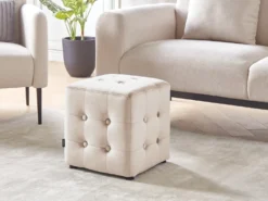Puf WISCONSIN Velour Lys Beige