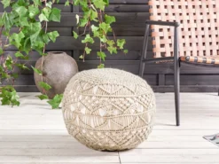 Puf AADHI Syntetisk materiale Beige