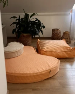 Puf ALLOZAI Velour Ferskenagtig lyserød