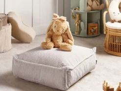Puf ALLOZAI Velour Lys Beige