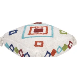 Puf Broderi SEERANI Bomuld Hvid