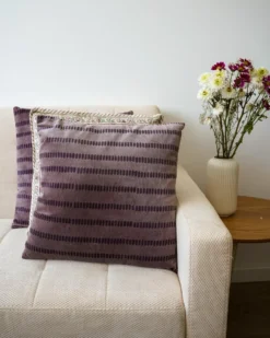 Pyntepude AGAPANTHUS Velour 45 x 45 cm Lyserød Stribet mønster