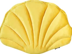Pyntepude CONSOLIDA Velour 47 x 35 cm Gul Ensfarvet