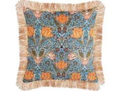 Pyntepude MITELLA Velour 45 x 45 cm Blå Blomstermønster