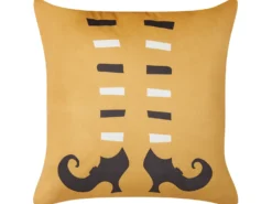 Pyntepude COVASNA Velour 45 x 45 cm Orange Abstraktmønster