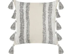 Pyntepude HELICONIA Bomuld 45 x 45 cm Beige Stribet mønster