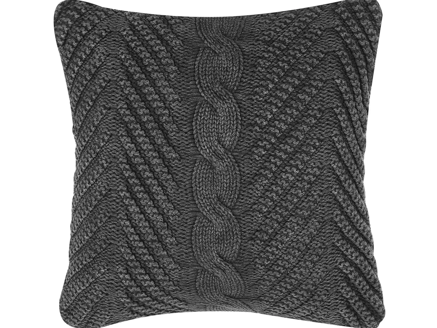 Pyntepude KONNI Bomuld 45 x 45 cm Grå Chevronmønster