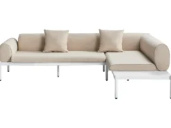RASIGLIA 5 personers Have-hjørnesofasæt Venstrevendt Beige Metal