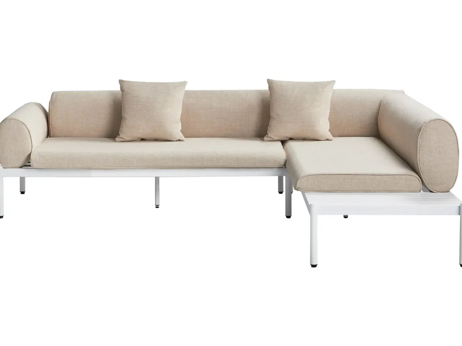 RASIGLIA 5 personers Have-hjørnesofasæt Venstrevendt Beige Metal