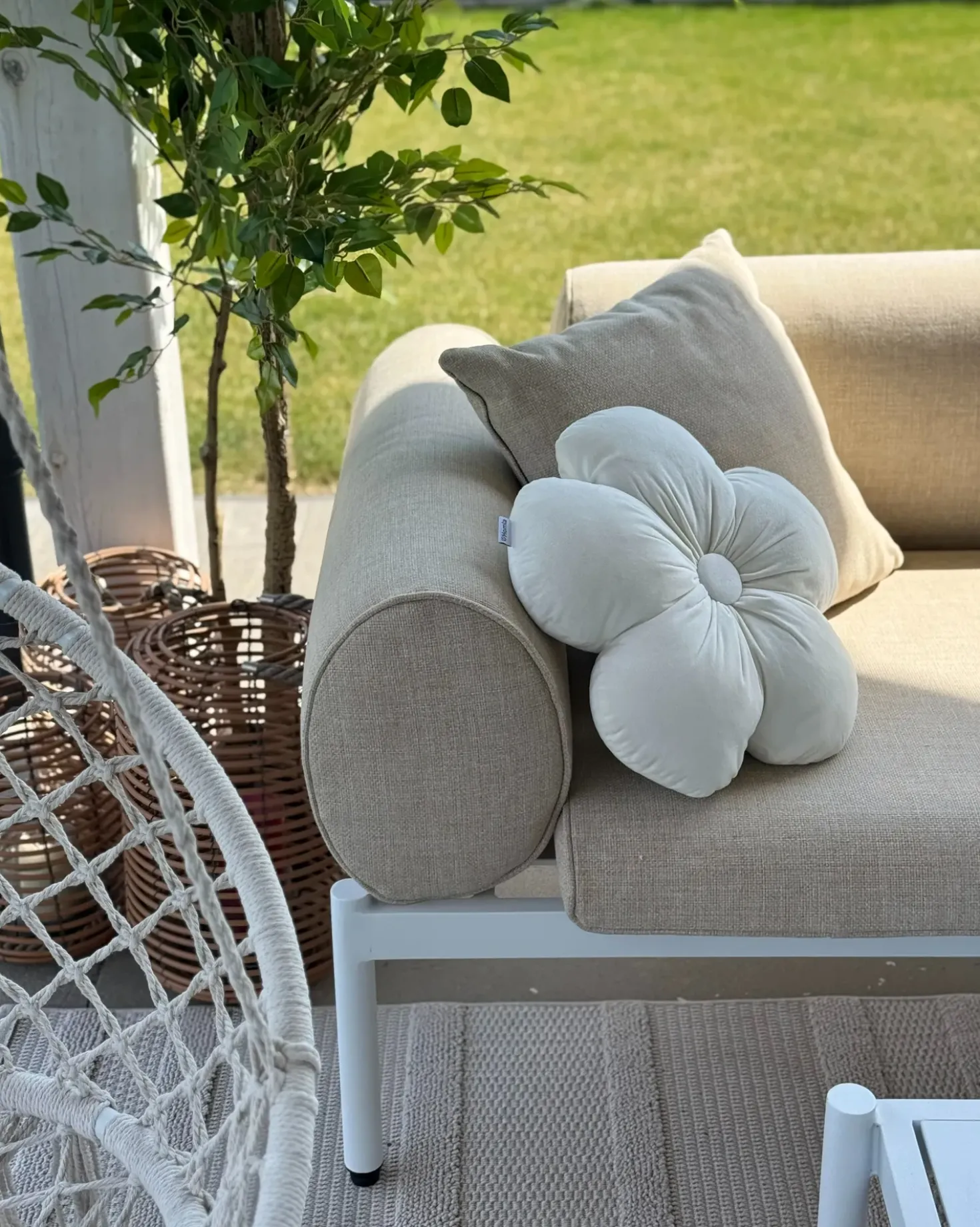 RASIGLIA 5 personers Have-hjørnesofasæt Venstrevendt Beige Metal