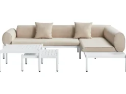 RASIGLIA 5 personers Have-hjørnesofasæt Venstrevendt Beige Metal