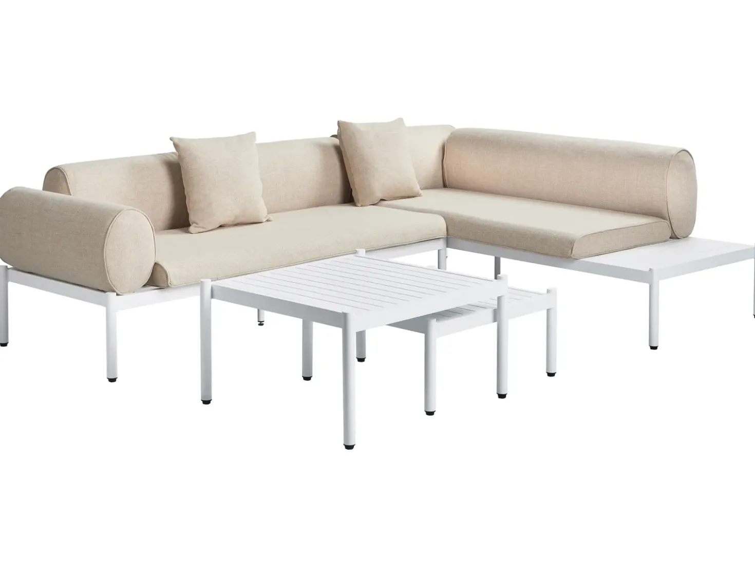 RASIGLIA 5 personers Have-hjørnesofasæt Venstrevendt Beige Metal