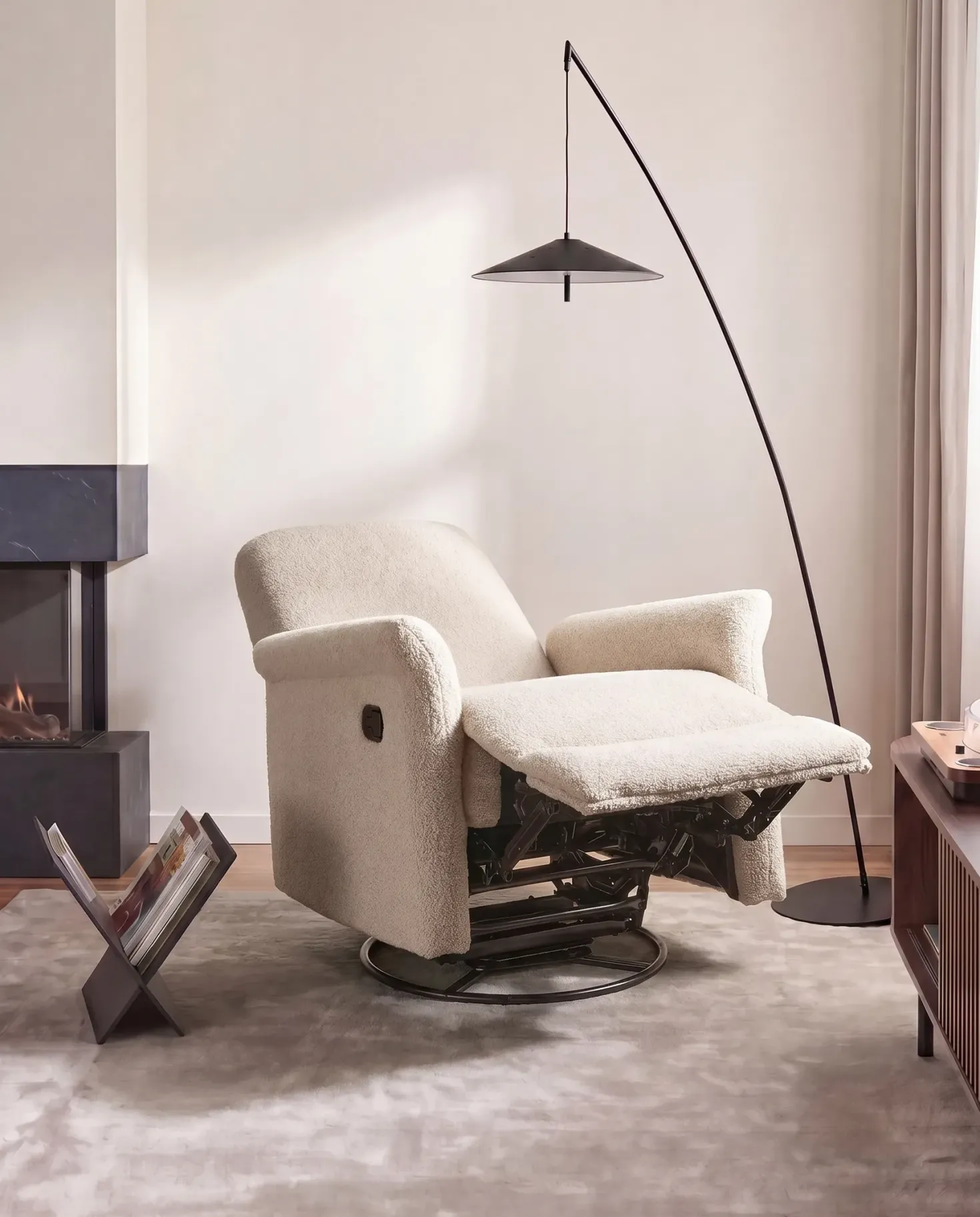 Recliner stol ECHION Boucle Lys Beige