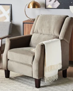 Recliner stol EGERSUND Velour Brungrå