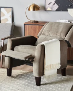 Recliner stol EGERSUND Velour Brungrå