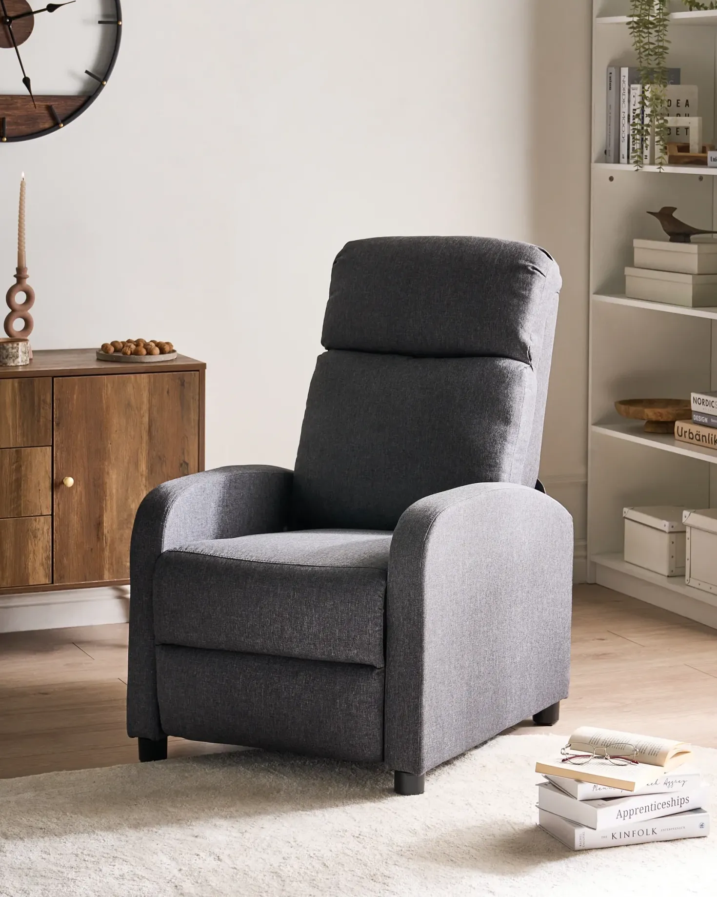 Recliner stol EMINENCE Kunstlinned Mørkegrå