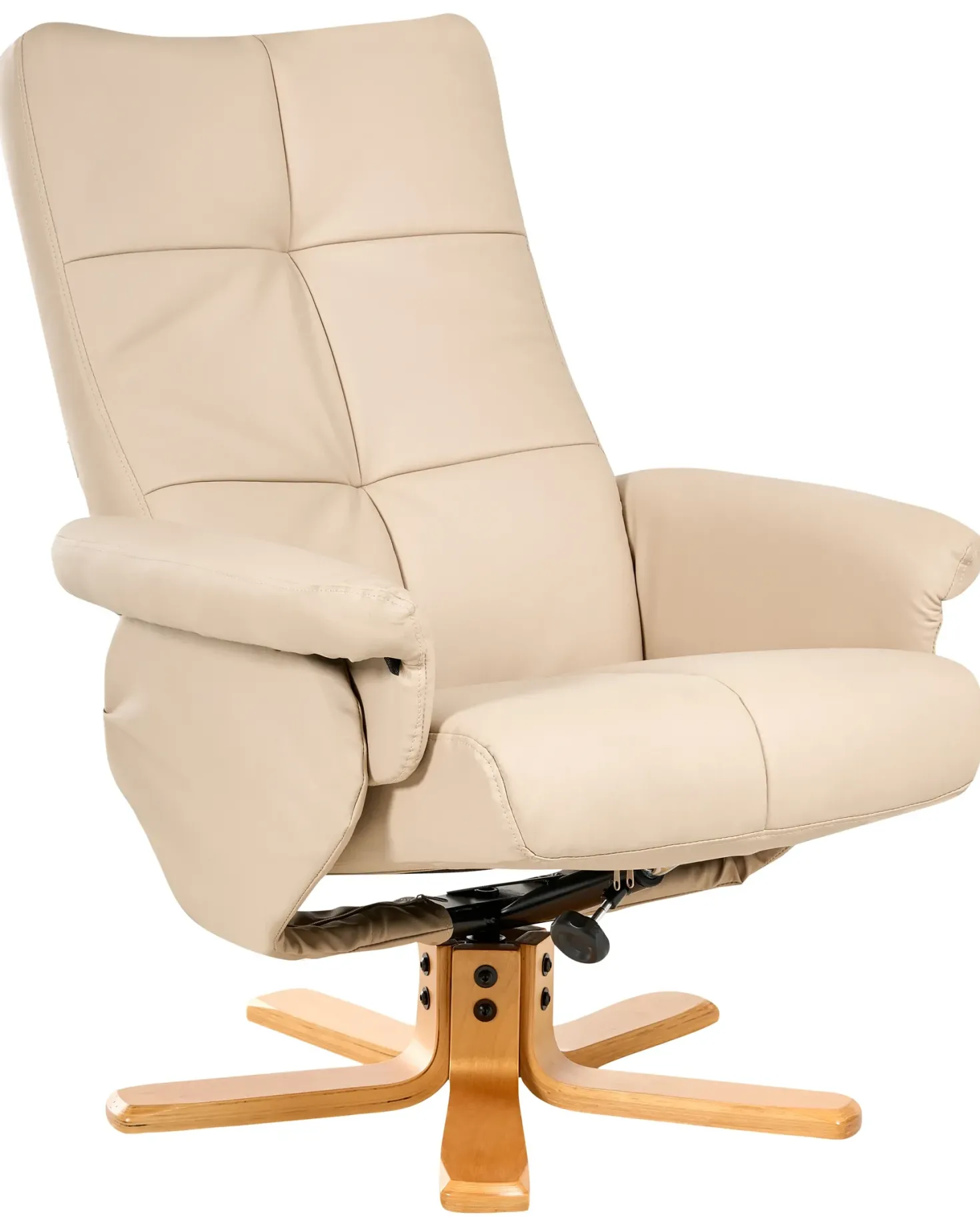 Recliner stol EPSE med fodskammel Kunstlæder Beige