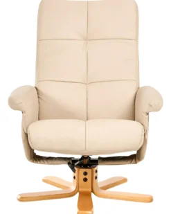 Recliner stol EPSE med fodskammel Kunstlæder Beige